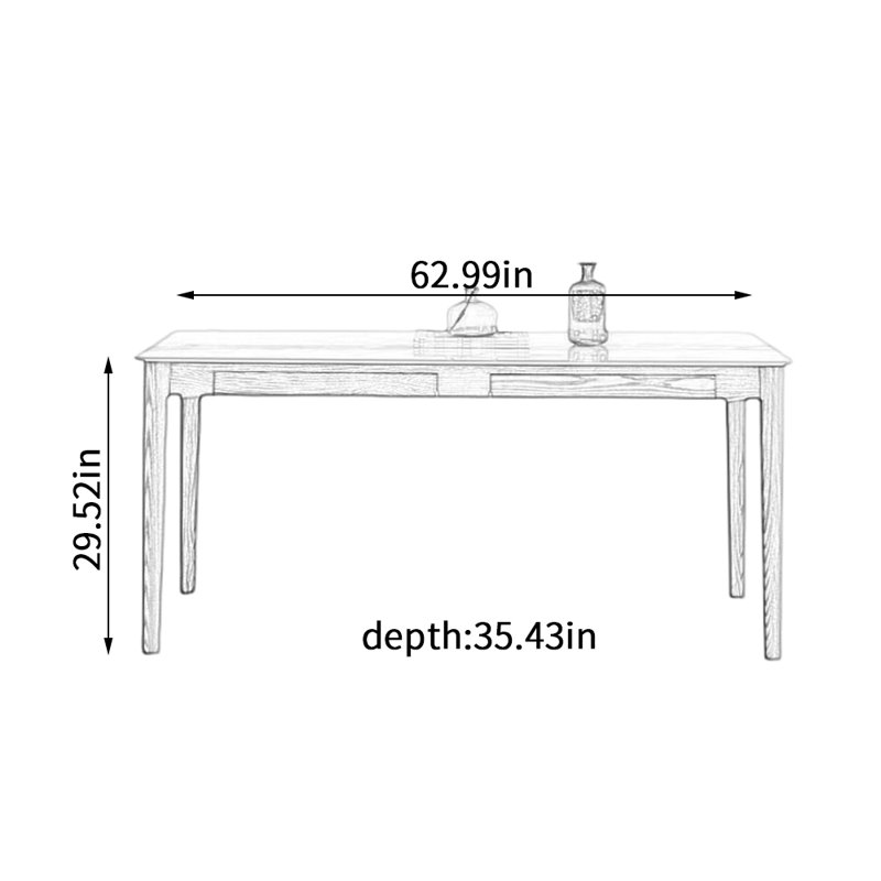 Table de salle à manger Simple, 29.52"H x 62.99"L x 35.43"W