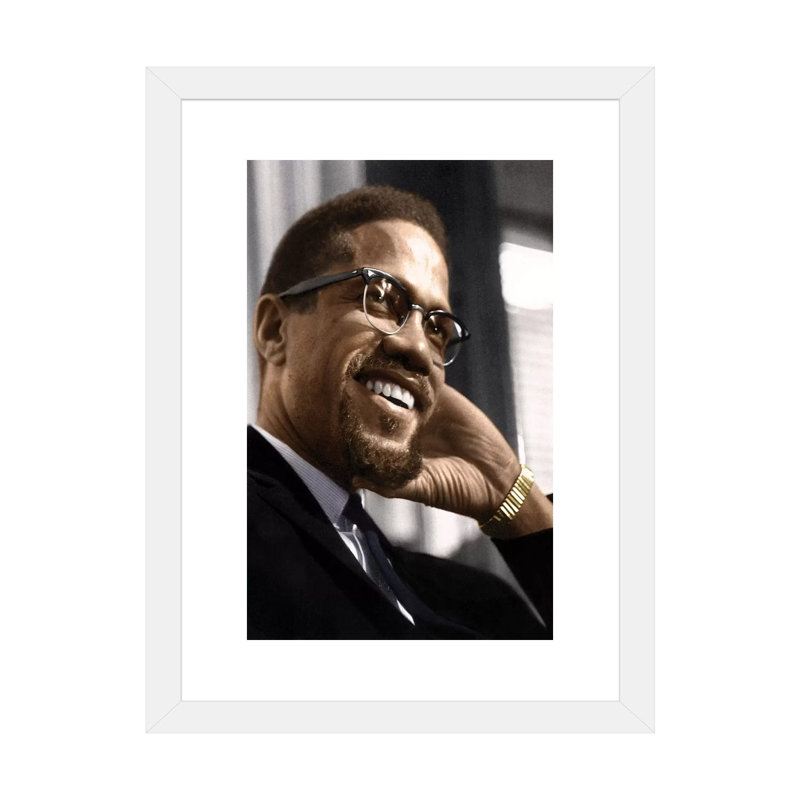 Malcolm X (1925-1965) par Granger-impression, Papier encadré blanc, Blanc, H 24 po x l 16 po x P 1 po