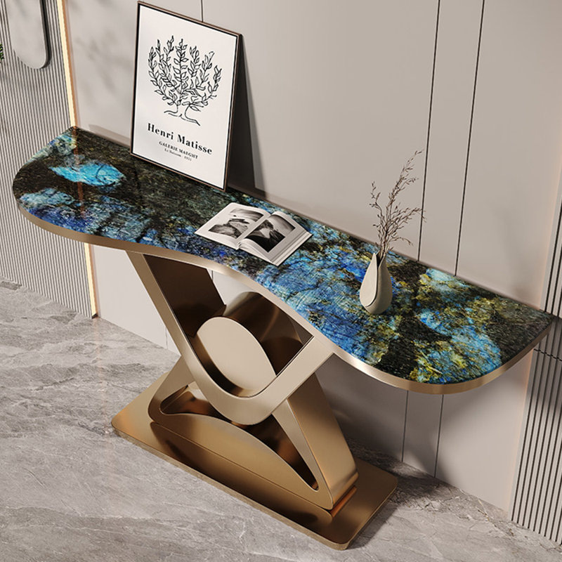 Console nordique légère et luxueuse, 33,5 po H x 59 po L x 13,8 po P, Doré
