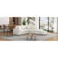 Canapé modulaire 86,6 po avec roulettes, porte-gobelets et hublots, lit beige, mobile, pour la détente-1224568072