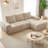 Modern Oversized L-Shaped Sectional Sofa, Chenille 4-Seater Couch with Chaise and Removable Pillows, No Assembly Required Compression Sofa for Living Room, Apartment-1471136957