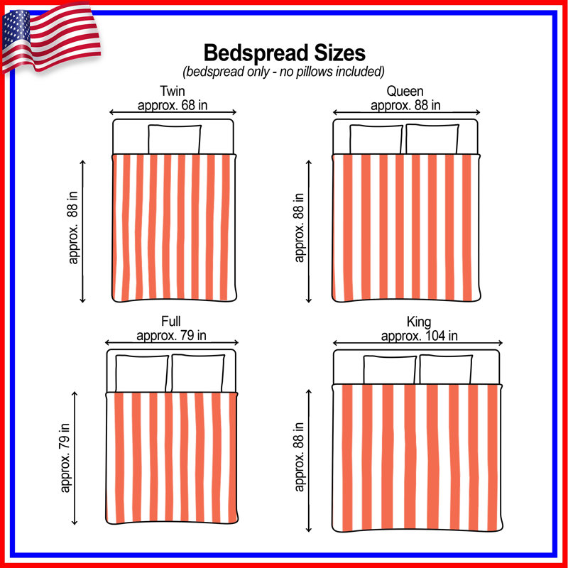Orange Vertical Stripes Bedding Stripes Bedspread Pattern, Lit simple