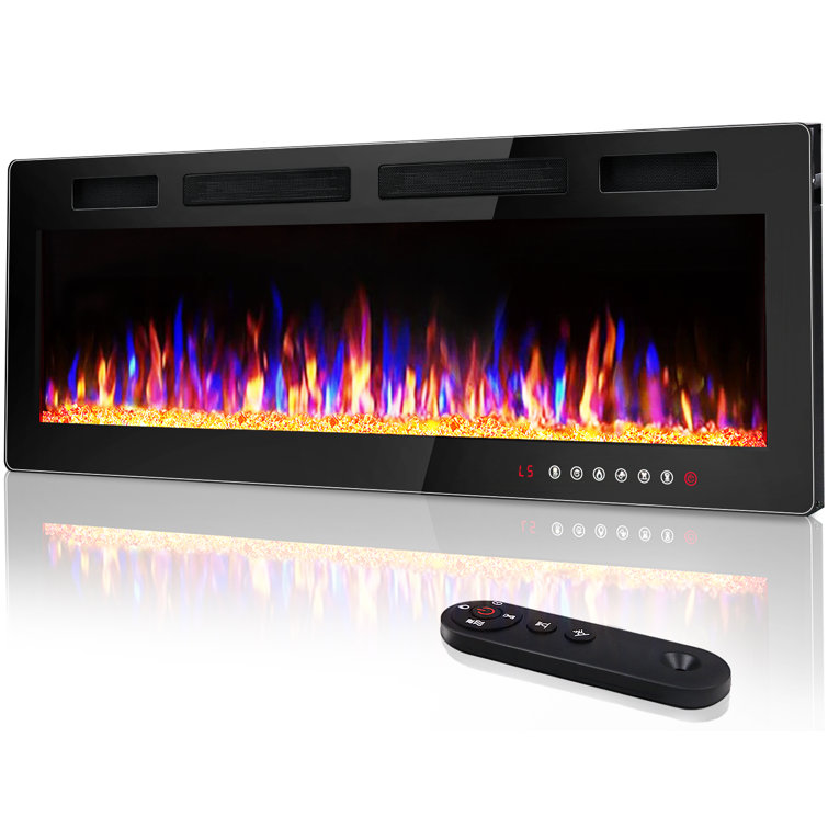 Aishe Recessed Wall Mounted Electric Fireplace