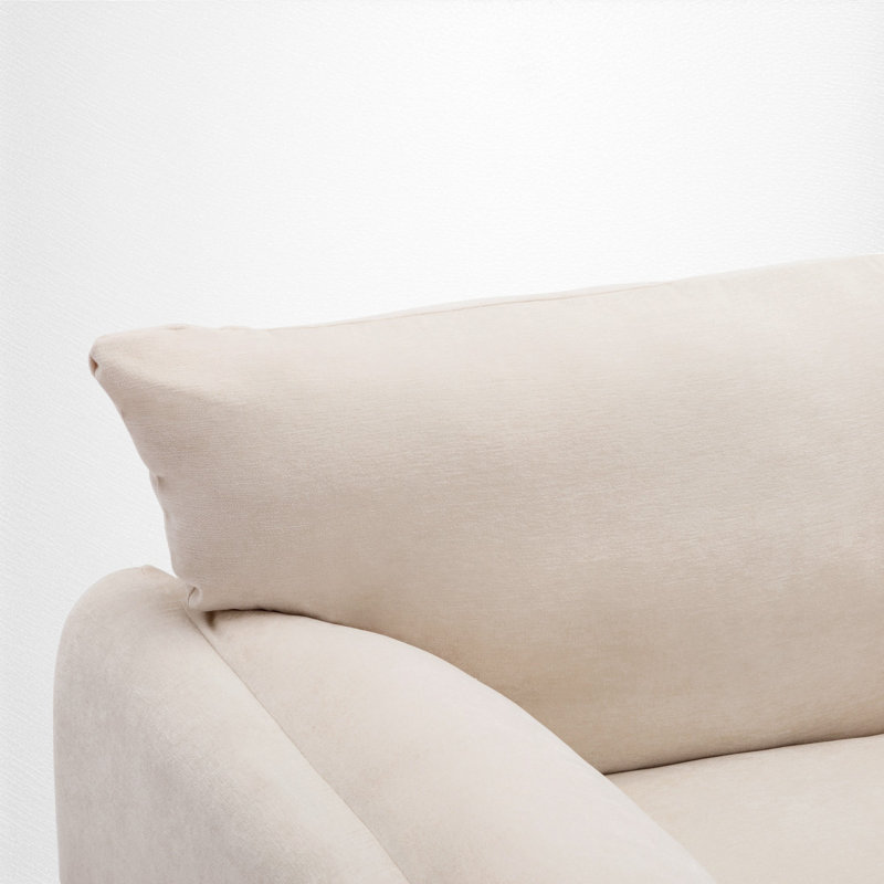 37.5" Wide Upholstered Accent Armchair, Cream Chenille