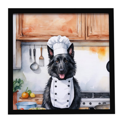Belgian Sheepdog The Chef Framed Metal Print