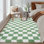 Tapis moelleux doux et moelleux pour le salon Tapis à poils longs antidérapant Tapis à poils longs de luxe à carreaux pour chambre d'enfant