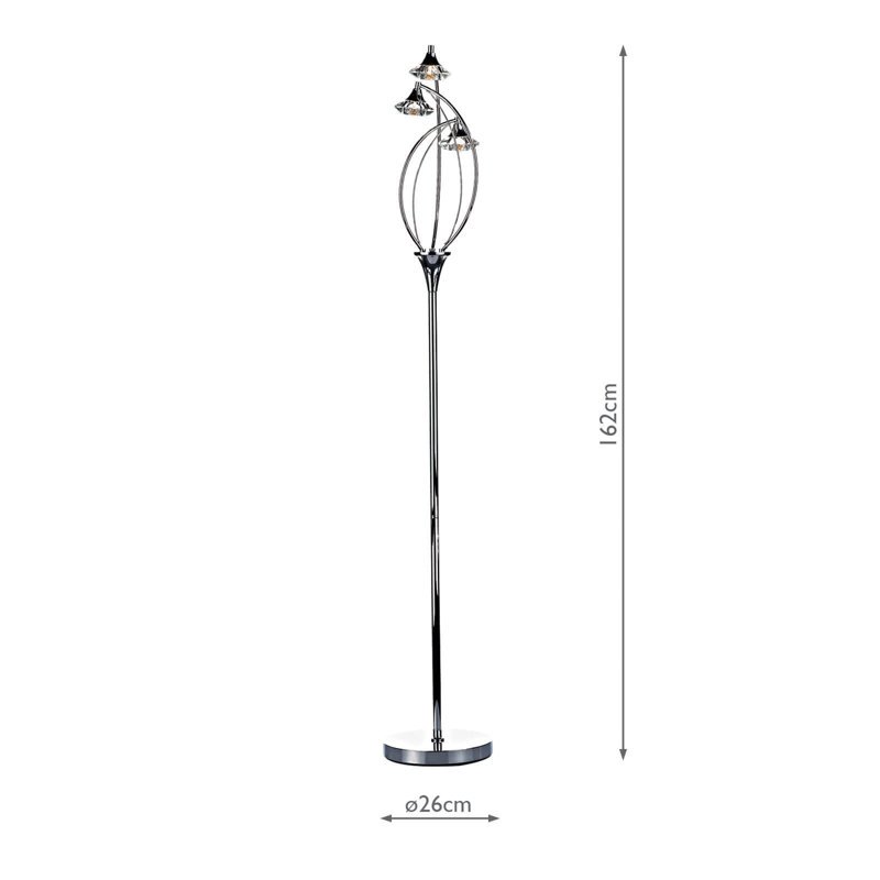 Greenhaw Novelty Floor Lamp, Polished Chrome