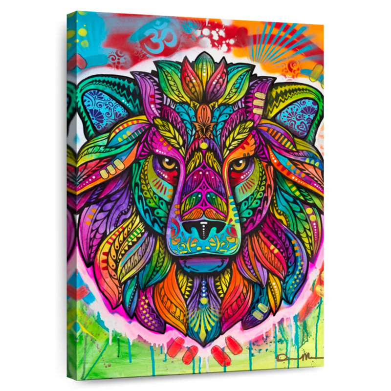 Lion psychédélique Brampt, H 48 po x l 32 po