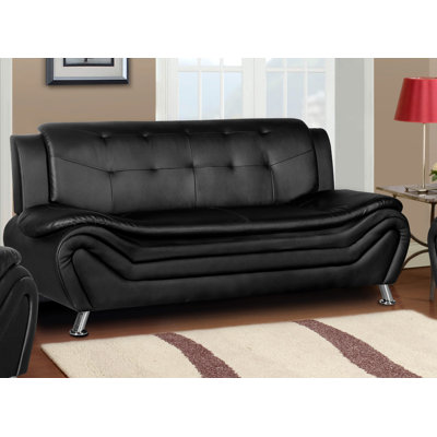 Halley 75" Faux Leather Armless Sofa