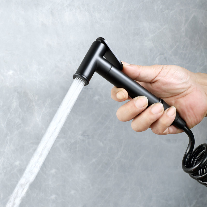 Elongated Hand Held Bidet, Matte Black