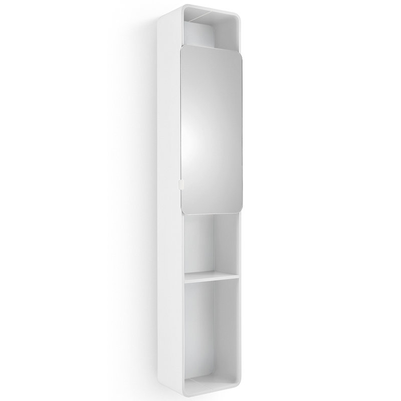 Bej Mirrored Medicine Cabinet, White, 63" H x 12.2" W x 8.11" D