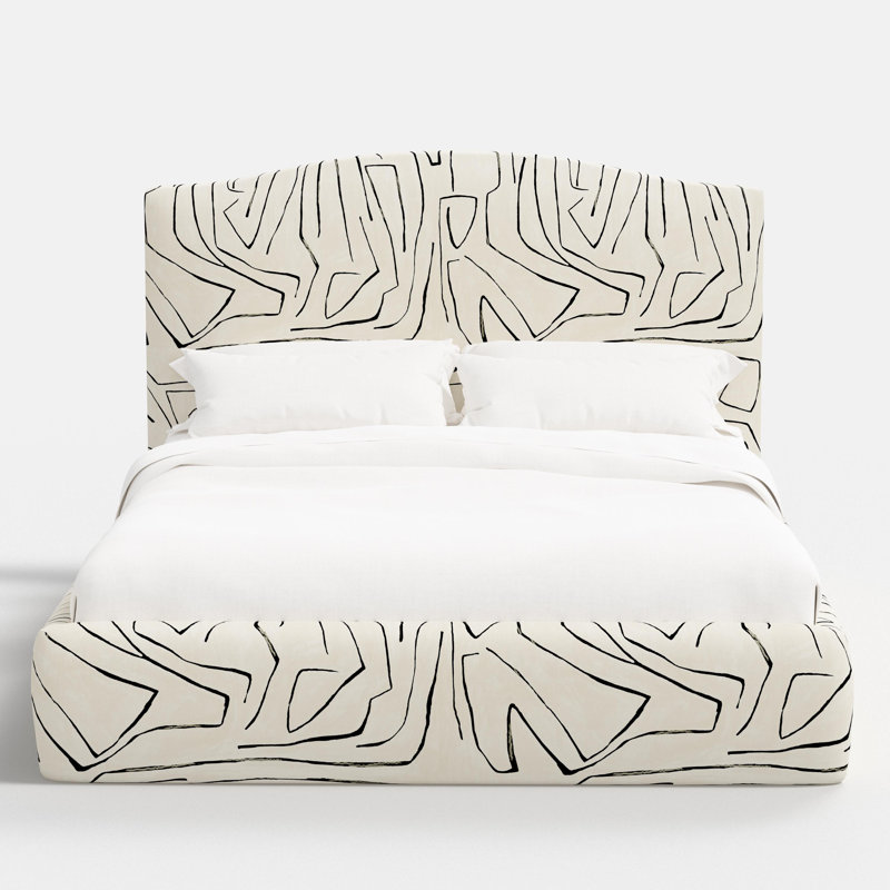 Perigold Bed, Cream/Black, Queen
