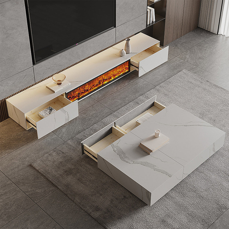 Ensemble de meuble télé moderne et simple, Blanc
