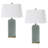 26in 3-Way Green Embossed Ceramic Table Lamps