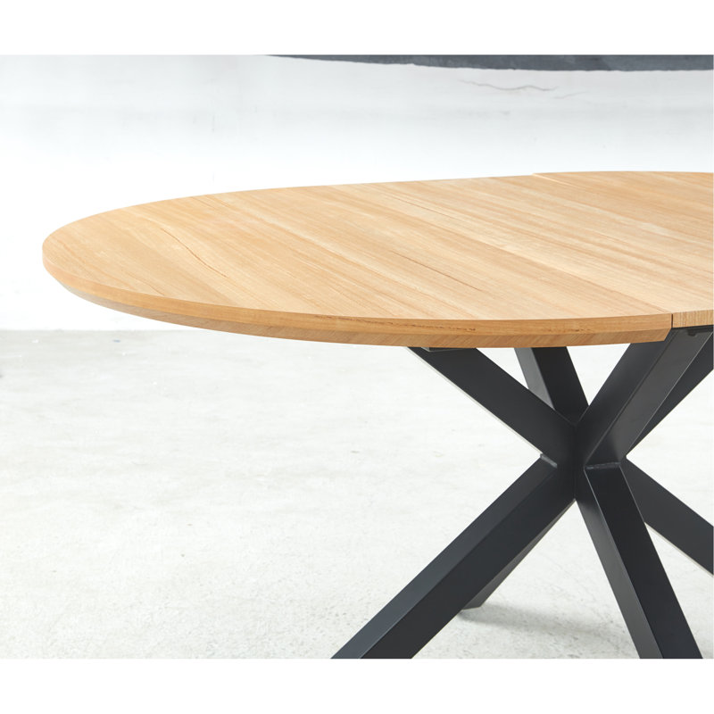 Table extensible, table de salle à manger, table de bureau, table basse, pieds en métal, plateau en MDF, 120 / 160X120X75Cm