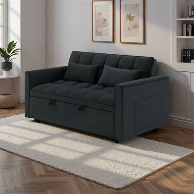 54,33 po Canapé-lit pliable polyvalent en 3 longueurs, canapé-lit moderne, canapé-lit en velours, dossier réglable