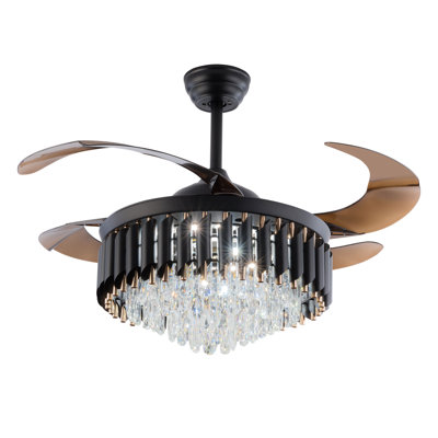 Ventilateur de plafond à 4 pales de 36 po avec ensemble d'éclairage à DEL et télécommande