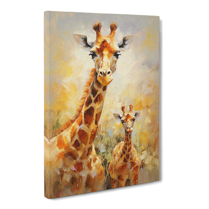 Giraffe Impressionism No.2 - Wrapped Canvas, 76cm H x 50cm W x 3cm D