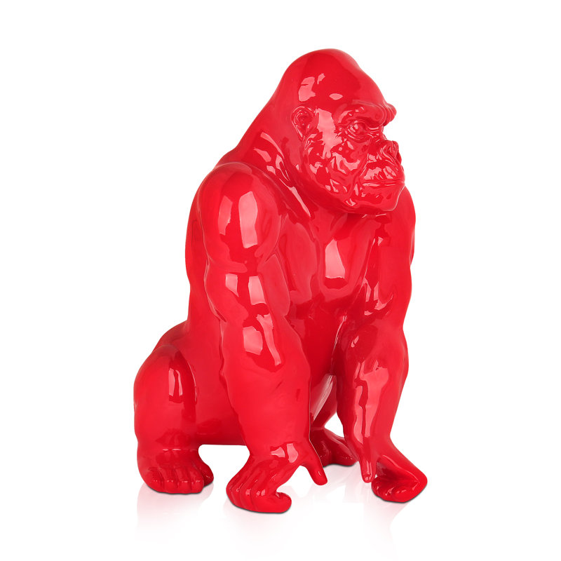 Animals Statue, 38cm H x 27cm W x 25cm D, Red