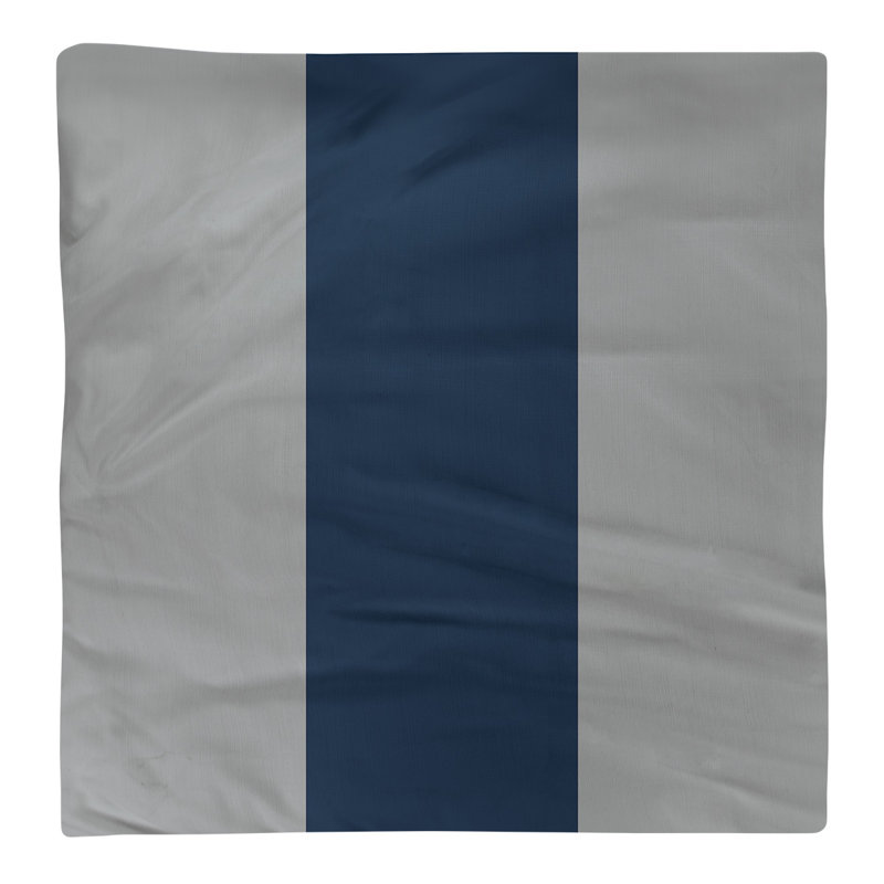 Striped Square Napkin, 10" W x 10" L, Moonlight Grey/Midnight Blue/Moonlight Grey, Polyester