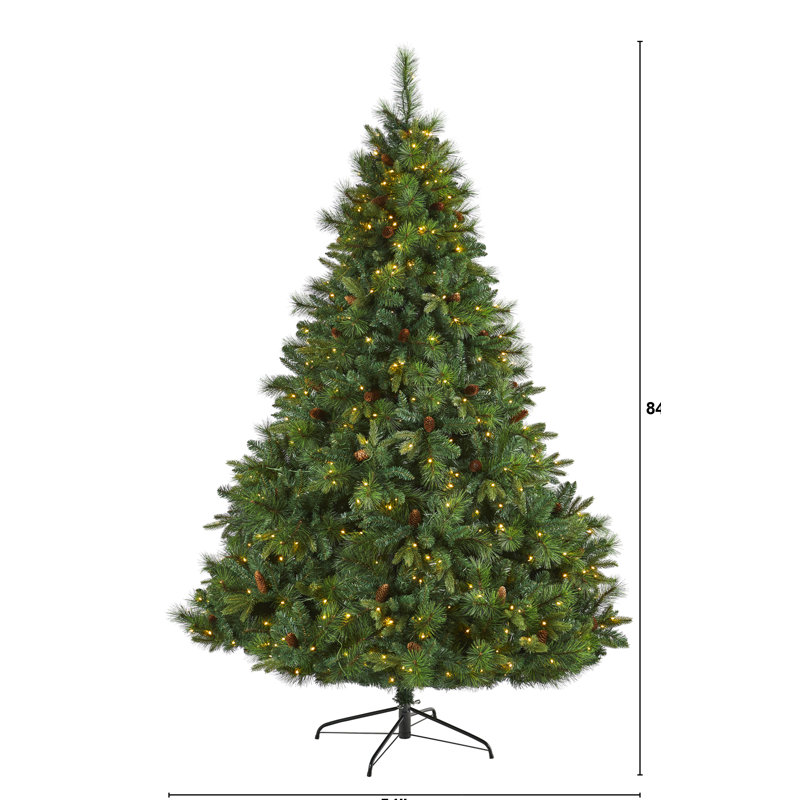 Lighted Artificial Christmas Tree, 7' H