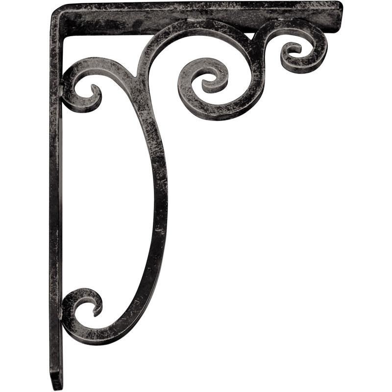 Support en fer forgé Avery, Argenté antique chaleureux, H 10 po x l 1,5 po x P 7,5 po