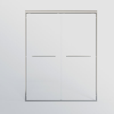 44 - 48 In. W X 72 H Shower Door, Double Sliding Semi-, 6Mm Tempered Glass, , Stable Construction, Leak- Design 44" 48" 72", Frame With -Proof Film, Walk-In