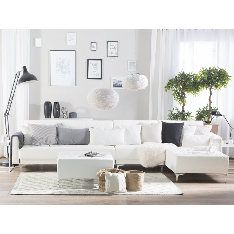 Finnegan 5 Seater Faux Leather Sofa Bed, Right