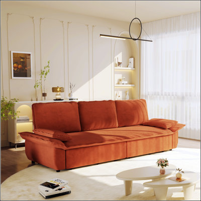 94.5 Inch King Size Pull Out Sofa Bed, 3-in-1 Convertible Sleeper Sofa, Multi-Functional Corduroy Design for Comfort and Versatility