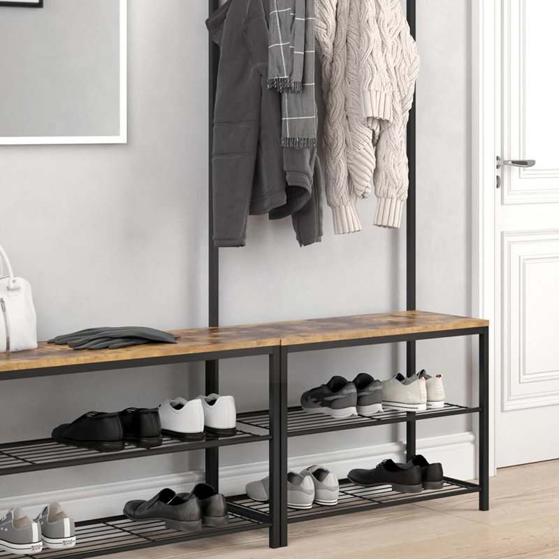 Amry 70 cm W Hall Tree with Storage Bench and Shoe Storage