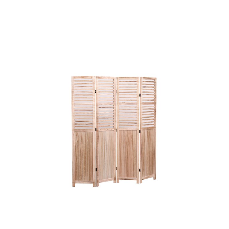 4 pliages en bois massif, l 55,2 po x H 65 po, teinte naturelle, charnières en métal pour plus de simplicité et de contrôle, rehausse l'écran d'intimité intérieur, tonalité, pliage facile à utiliser, décore