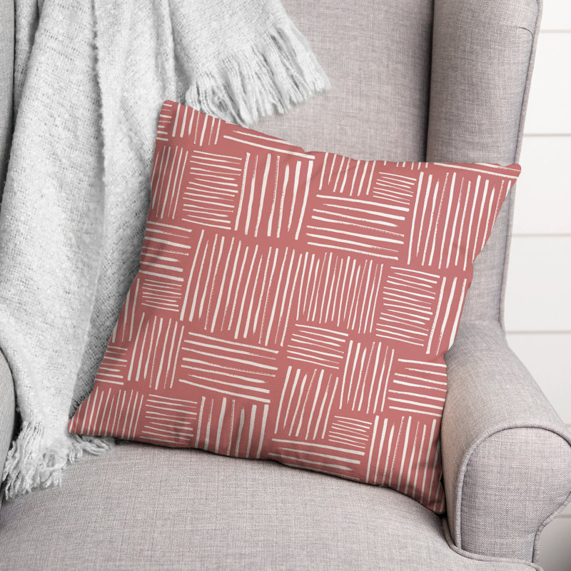 Outdoor Throw Pillow, 16" x 16", Pink