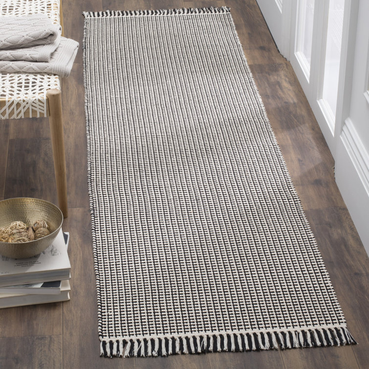 Tapis géométrique en coton tissé à la main Bester