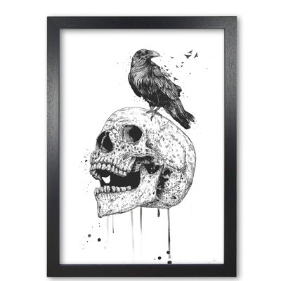 Skull & Raven 1 Piece Wall Art