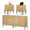 Ensemble de chambre à coucher 4 pièces, ensemble commode et table de chevet en bois
