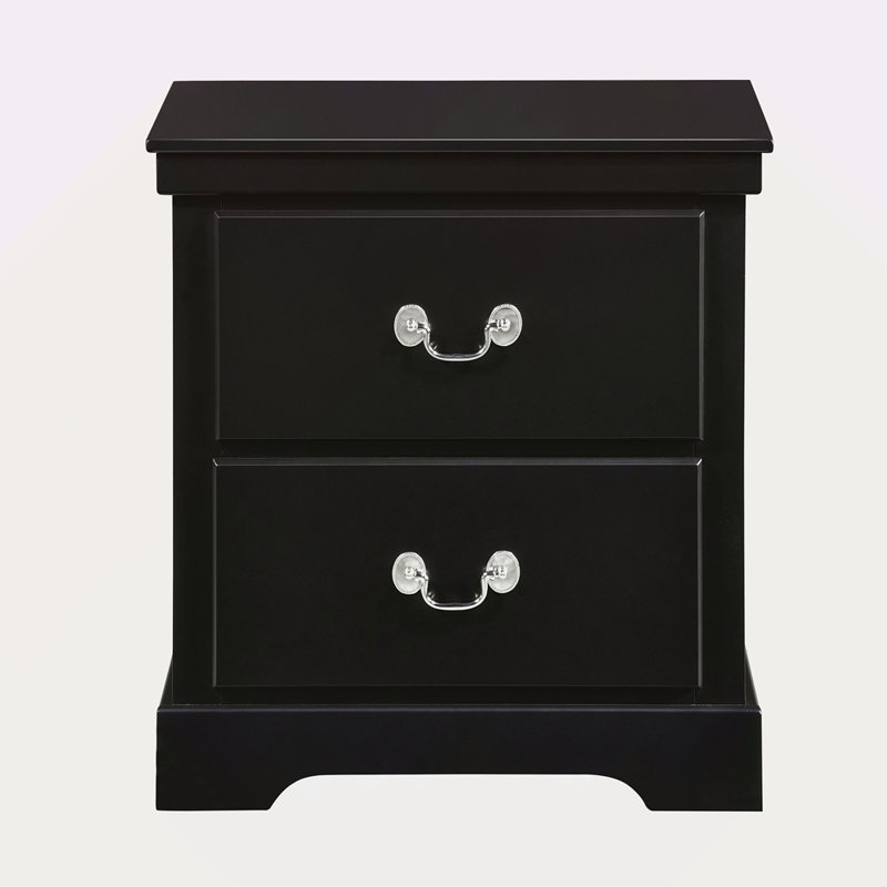 Table de chevet en bois 1Pc, Noir