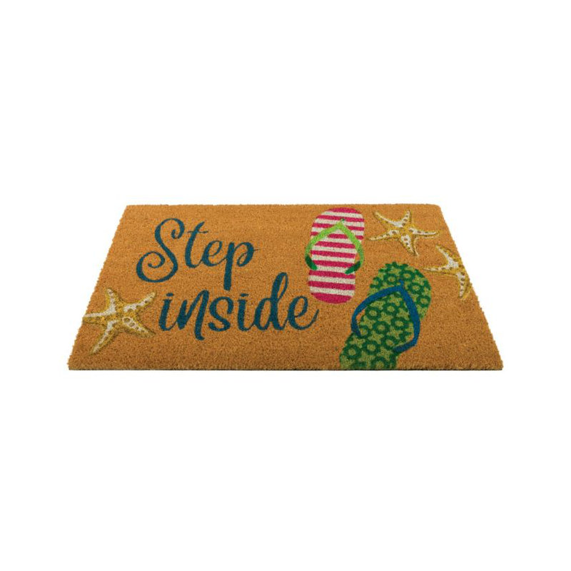 30x18 Natural Coir Fiber and PVC Non Slip Outdoor Doormat with Weather Resistant Textured Surface and Heavy Duty Backing