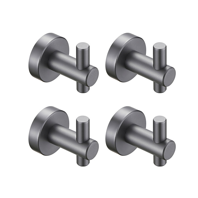 Topcraft Aluminum Wall-Mounted Bathroom Multi-Function Hook, Gun Gray