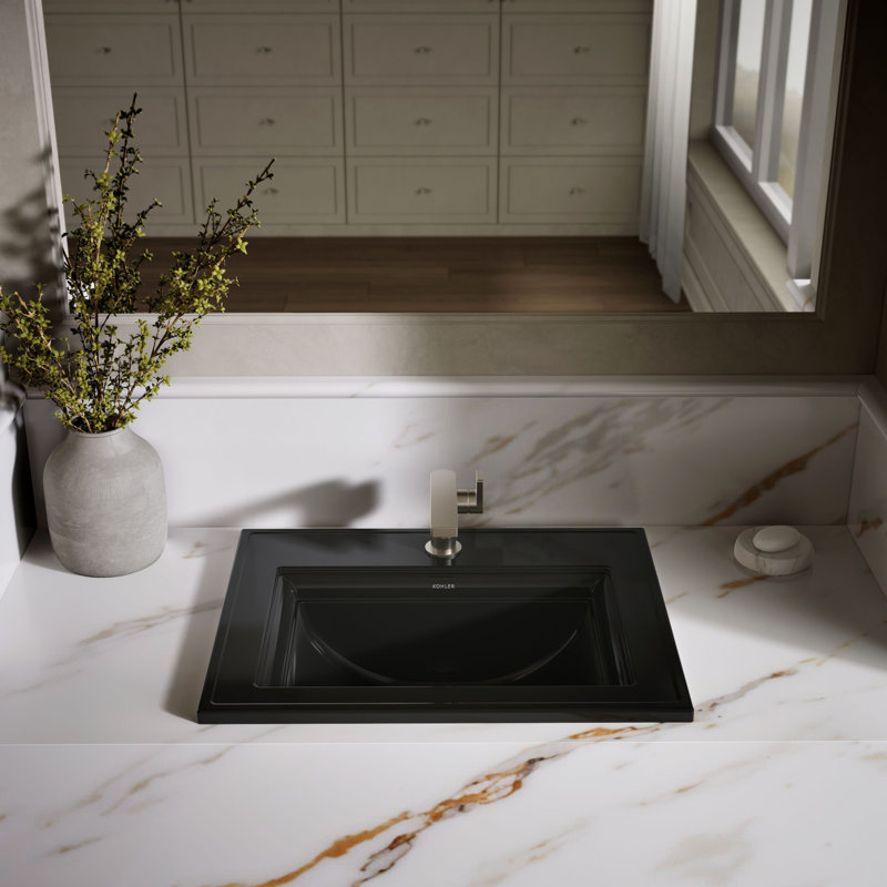 Memoirs® Stately Drop-in Bathroom Sink, Black, Single Hole