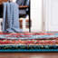 Tapis rétro rouge / bleu Hamadan 259-1084855818