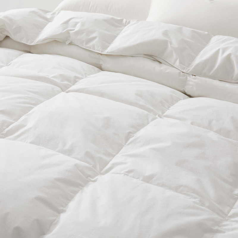 Couette toutes saisons en fibres de plumes d'oie avec housse 100 % coton et garniture de couette, Full/Queen