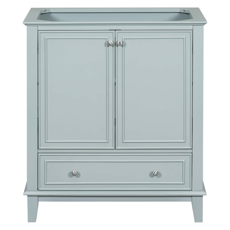 30" Bathroom Vanity without Sink, Base Only, Multi-functional Bathroom Cabinet with Doors and Drawer, Green