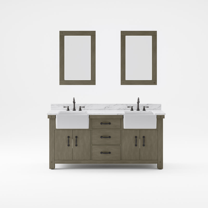 Paisley 72'' W Double Vanity, Grizzle Gray, No