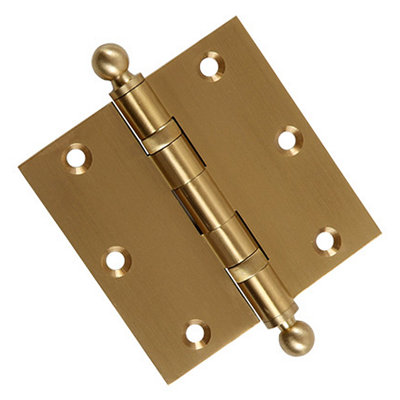 3.5" H x 3.5" W Solid Brass Ball Bearing Single Butt Door Hinge