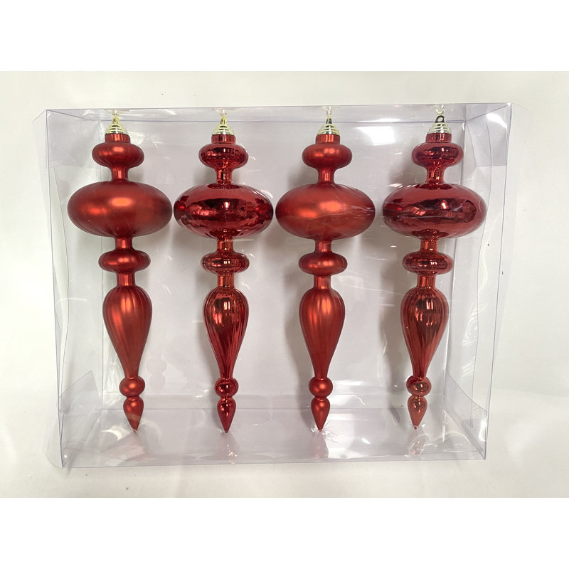 12'' Finial Ornament, Red