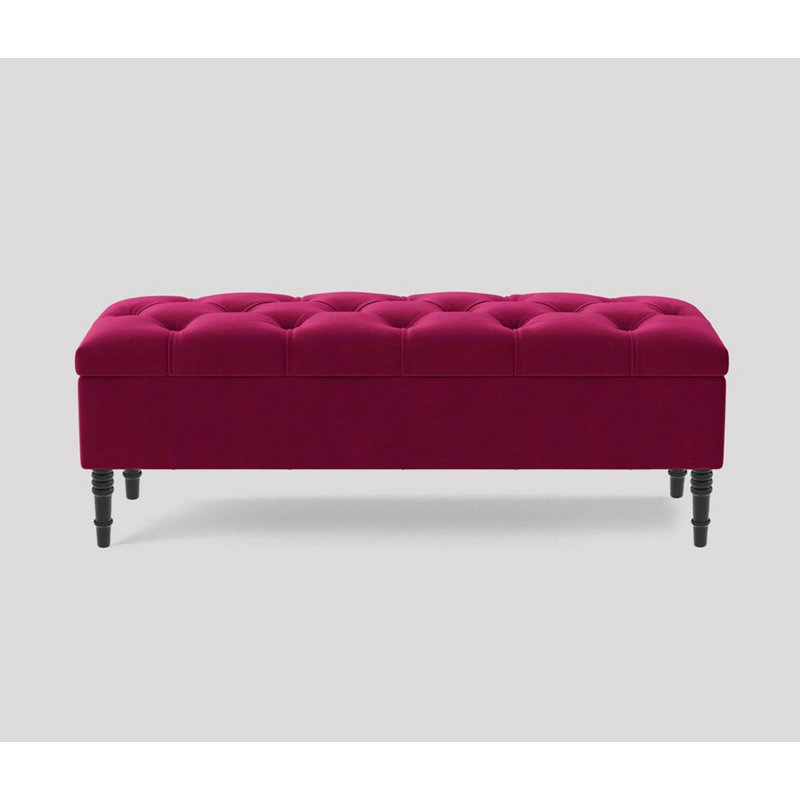 Storage Bench, Red Plush Velvet