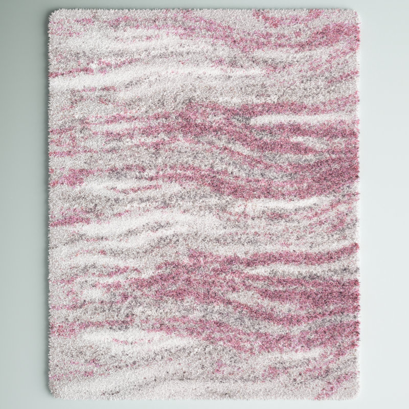 Tapis rose à motif abstrait Agassiz, Rectangle 3 pi x 5 pi