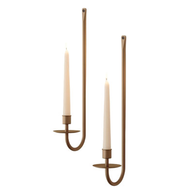 Metal Wall Candle Sconce Holder Set Of 2,Brass
