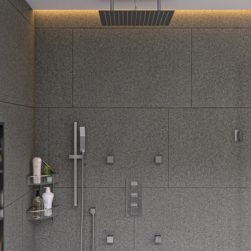 Rain Adjustable Shower Head 1.8 GPM GPM, Solid Brushed
