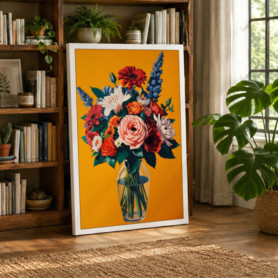 Radiant Floral Arrangement Botanical - Wrapped Canvas